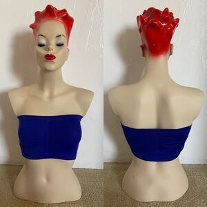 ANEMONE Cobalt BLUE Stretch BANDEAU Tube TOP One Size